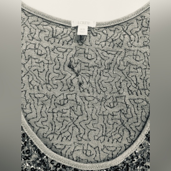 J Crew Charcoal Gray Sequins Scoop Neck Tank Top. Size X-Small - Picture 3 of 6